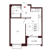 1 ккв № 118 Корп.: 2.3 , Секция 7  в ЖК Лисино