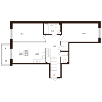 3 ккв (Евро) № 25 Корп.: 1.3 , Секция 2  в ЖК Лисино