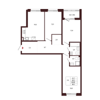 4 ккв (Евро) № 83 Корп.: 2.4 , Секция 5  в ЖК Лисино