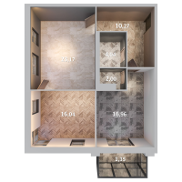 3 ккв (Евро) № 12 Корп.: 1.5 , Секция 1  в ЖК Лисино