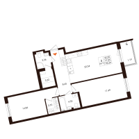 3 ккв (Евро) № 47 Корп.: 1.1 , Секция 4  в ЖК Лисино