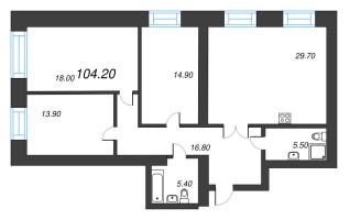 3 ккв № 380 Корп.: 1 , Секция 7  в ЖК Листва