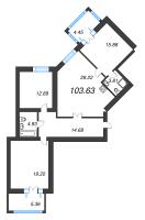 3 ккв № 122 Корп.: 1 , Секция 2  в ЖК Листва