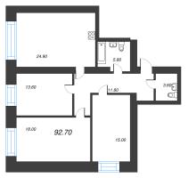 3 ккв № 379 Корп.: 1 , Секция 7  в ЖК Листва