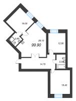 4 ккв (Евро) № 372 Корп.: 1 , Секция 6  в ЖК Листва