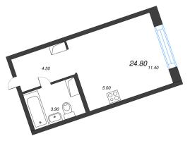 Студия № 138 Корп.: 1 , Секция 3  в ЖК Литера