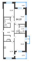 3 ккв № 172 Корп.: 1 , Секция 4  в ЖК Литера