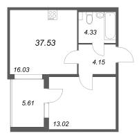 2 ккв (Евро) № 136 Корп.: 5.5 Уч. Золотая рыбка , Секция 4  в ЖК Любоград