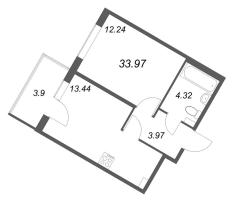 1 ккв № 86 Корп.: 5.5 Уч. Золотая рыбка , Секция 3  в ЖК Любоград