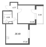 2 ккв (Евро) № 37 Корп.: 4.3 Уч. Золотая рыбка , Секция 2  в ЖК Любоград