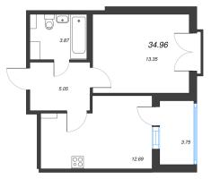 1 ккв № 77 Корп.: 2.1 Уч. Кот-Баюн , Секция 2  в ЖК Любоград