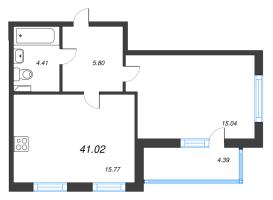 2 ккв (Евро) № 120 Корп.: 2.2 Уч. Кот-Баюн , Секция 5  в ЖК Любоград
