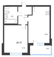2 ккв (Евро) № 184 Корп.: 2.2 Уч. Кот-Баюн , Секция 7  в ЖК Любоград