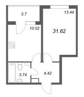 1 ккв № 53 Корп.: 4.2 Уч. Золотая рыбка , Секция 2  в ЖК Любоград