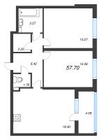 3 ккв (Евро) № 103 Корп.: 4.1 Уч. Золотая рыбка , Секция 4  в ЖК Любоград