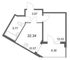 1 ккв № 80 Корп.: 5.5 Уч. Золотая рыбка , Секция 3  в ЖК Любоград