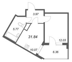 1 ккв № 93 Корп.: 5.5 Уч. Золотая рыбка , Секция 3  в ЖК Любоград