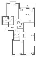 5 ккв (Евро) № 47 Корп.: 4.2 Уч. Золотая рыбка , Секция 2  в ЖК Любоград