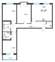4 ккв (Евро) № 211 Корп.: 2.1 Уч. Кот-Баюн , Секция 7  в ЖК Любоград