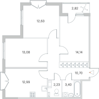 3 ккв № 25 Корп.: 2.3 Уч. Кот-Баюн , Секция 1  в ЖК Любоград