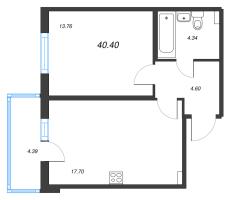 2 ккв (Евро) № 81 Корп.: 2.1 Уч. Кот-Баюн , Секция 3  в ЖК Любоград