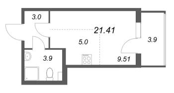 Студия № 31 Корп.: 5.5 Уч. Золотая рыбка , Секция 2  в ЖК Любоград