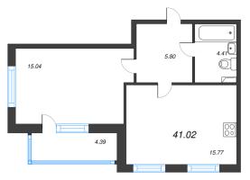 2 ккв (Евро) № 80 Корп.: 2.3 Уч. Кот-Баюн , Секция 3  в ЖК Любоград