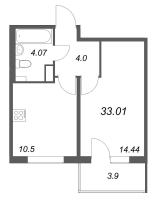 1 ккв № 223 Корп.: 5.5 Уч. Золотая рыбка , Секция 6  в ЖК Любоград
