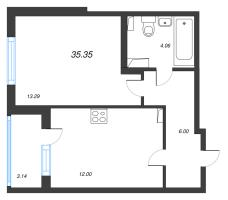 1 ккв № 89 Корп.: 2.3 Уч. Кот-Баюн , Секция 3  в ЖК Любоград