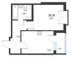 1 ккв № 128 Корп.: 2.1 Уч. Кот-Баюн , Секция 5  в ЖК Любоград