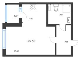 Студия № 33 Корп.: 2.2 Уч. Кот-Баюн , Секция 2  в ЖК Любоград