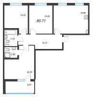 4 ккв (Евро) № 103 Корп.: 2.2 Уч. Кот-Баюн , Секция 4  в ЖК Любоград