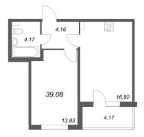 2 ккв (Евро) № 3 Корп.: 4.3 Уч. Золотая рыбка , Секция 1  в ЖК Любоград
