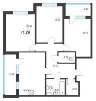 3 ккв № 40 Корп.: 4.1 Уч. Золотая рыбка , Секция 2  в ЖК Любоград