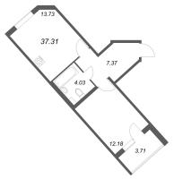 1 ккв № 67 Корп.: 4.3 Уч. Золотая рыбка , Секция 3  в ЖК Любоград