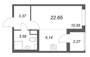 Студия № 35 Корп.: 4.3 Уч. Золотая рыбка , Секция 2  в ЖК Любоград