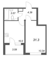 1 ккв № 22 Корп.: 4.3 Уч. Золотая рыбка , Секция 1  в ЖК Любоград