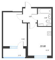 1 ккв № 113 Корп.: 2.3 Уч. Кот-Баюн , Секция 4  в ЖК Любоград
