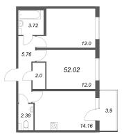 2 ккв № 132 Корп.: 5.5 Уч. Золотая рыбка , Секция 4  в ЖК Любоград