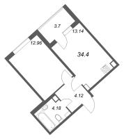 1 ккв № 119 Корп.: 4.3 Уч. Золотая рыбка , Секция 4  в ЖК Любоград