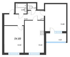 2 ккв № 43 Корп.: 4.1 Уч. Золотая рыбка , Секция 2  в ЖК Любоград