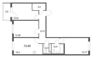 3 ккв № 187 Корп.: 5.5 Уч. Золотая рыбка , Секция 5  в ЖК Любоград