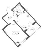 1 ккв № 106 Корп.: 4.3 Уч. Золотая рыбка , Секция 4  в ЖК Любоград