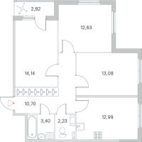 3 ккв № 199 Корп.: 2.3 Уч. Кот-Баюн , Секция 7  в ЖК Любоград