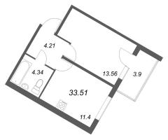 1 ккв № 84 Корп.: 5.5 Уч. Золотая рыбка , Секция 3  в ЖК Любоград