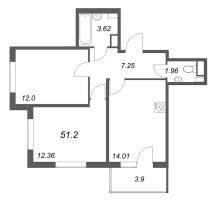 2 ккв № 11 Корп.: 5.5 Уч. Золотая рыбка , Секция 1  в ЖК Любоград