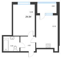 1 ккв № 182 Корп.: 4.1 Уч. Золотая рыбка , Секция 6  в ЖК Любоград
