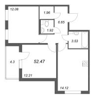 2 ккв № 5 Корп.: 4.3 Уч. Золотая рыбка , Секция 1  в ЖК Любоград