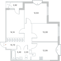 3 ккв № 206 Корп.: 2.3 Уч. Кот-Баюн , Секция 7  в ЖК Любоград