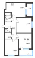 4 ккв (Евро) № 1 Корп.: 4.1 Уч. Золотая рыбка , Секция 1  в ЖК Любоград